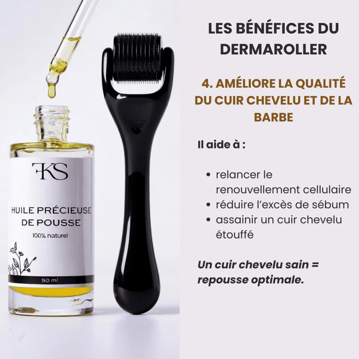 Dermaroller FKSECRETS - Accélérateur de pousse - FKsecret