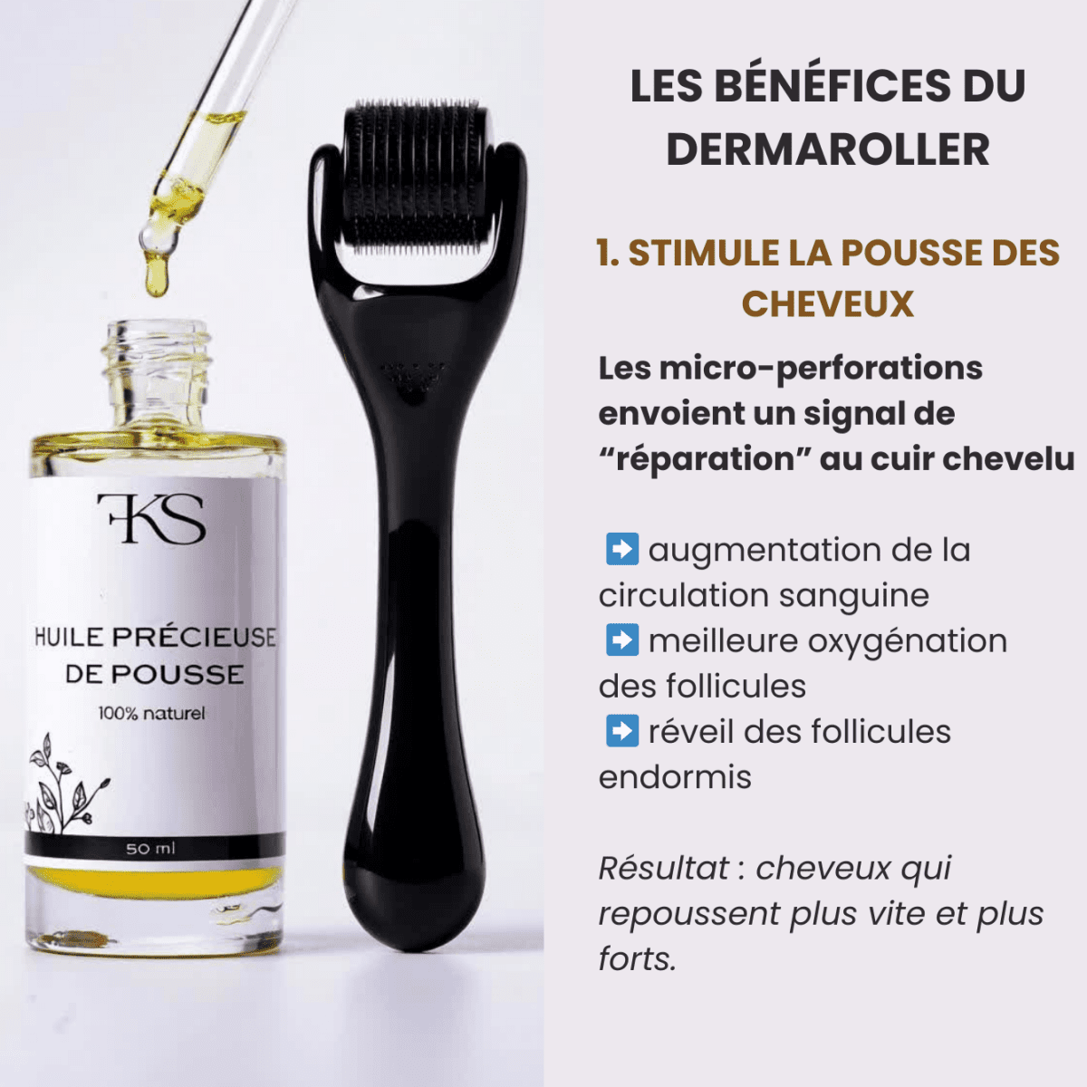 Dermaroller FKSECRETS - Accélérateur de pousse - FKsecret